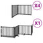 hundelåge med dør 12 paneler 960 cm foldbar poppeltræ sort