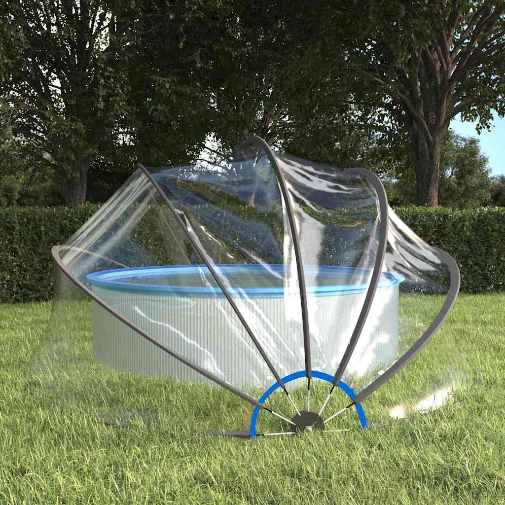 poolkuppel 406x203 cm rund PVC billede