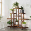 blomsterstativ med hjul 110x25x101 cm massivt fyrretræ