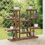 blomsterstativ 110x25x110,5 cm massivt fyrretræ