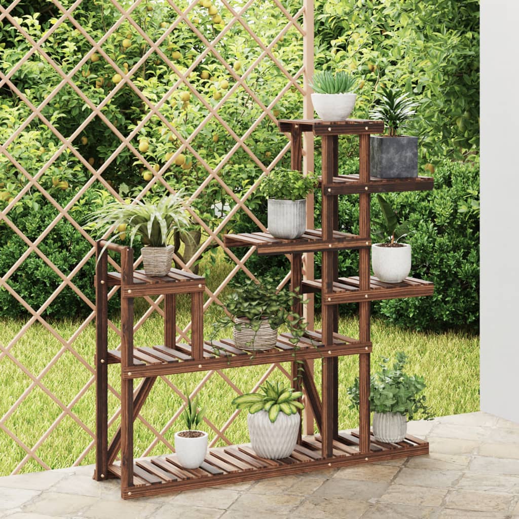 blomsterstativ 110x25x111 cm massivt fyrretræ billede