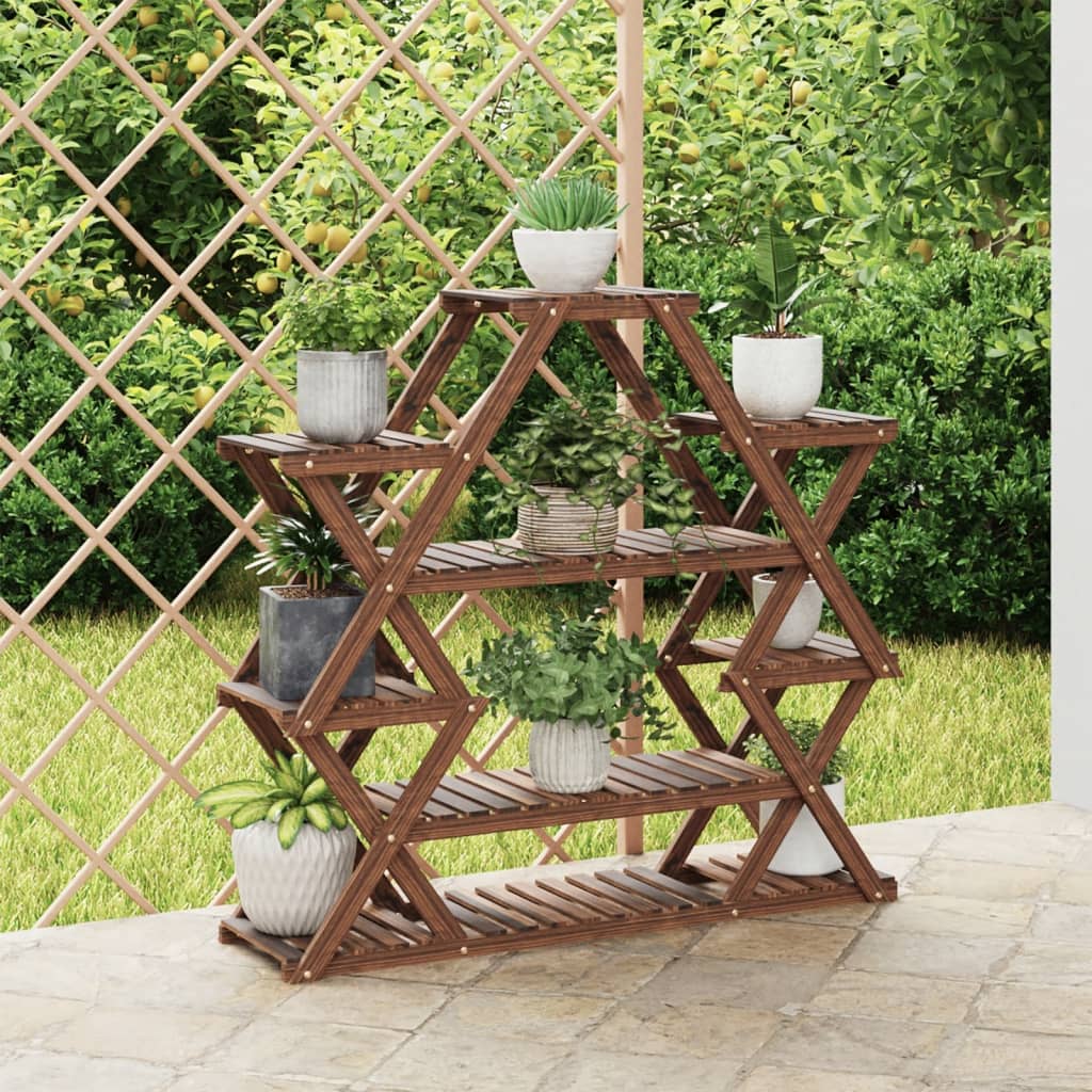blomsterstativ 110x25x105 cm massivt fyrretræ billede
