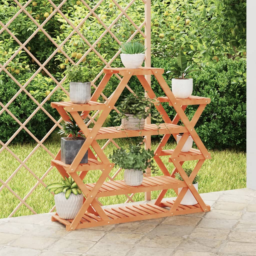 blomsterstativ 110x25x105 cm massivt fyrretræ billede