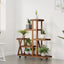 blomsterstativ med hjul 95x25x101 cm massivt fyrretræ