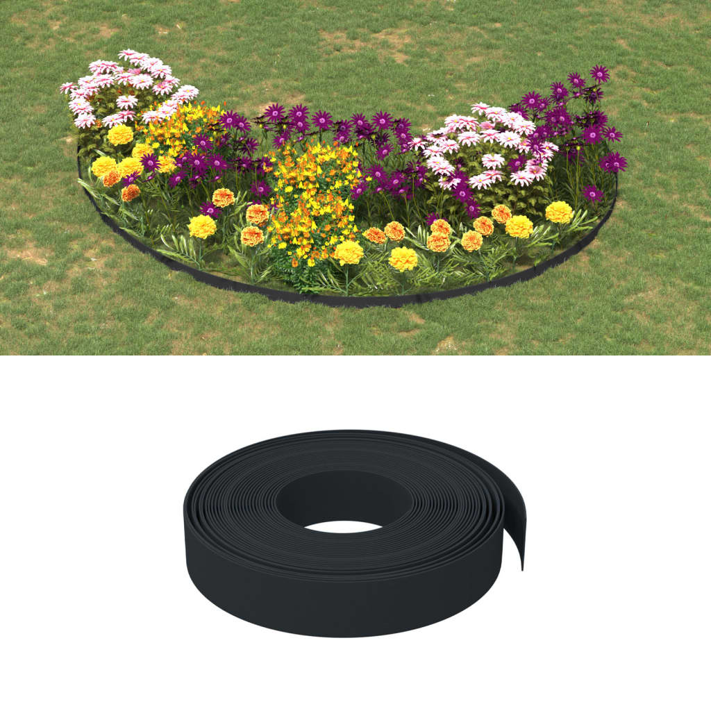 græskanter 3 stk. 10 m 10 cm polyethylen sort