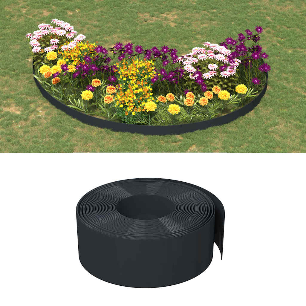 græskanter 2 stk. 10 m 20 cm polyethylen sort