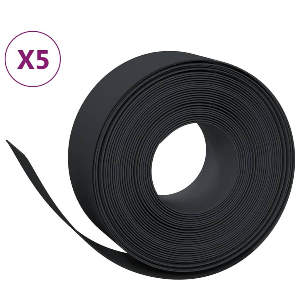 græskanter 5 stk. 10 m 20 cm polyethylen sort
