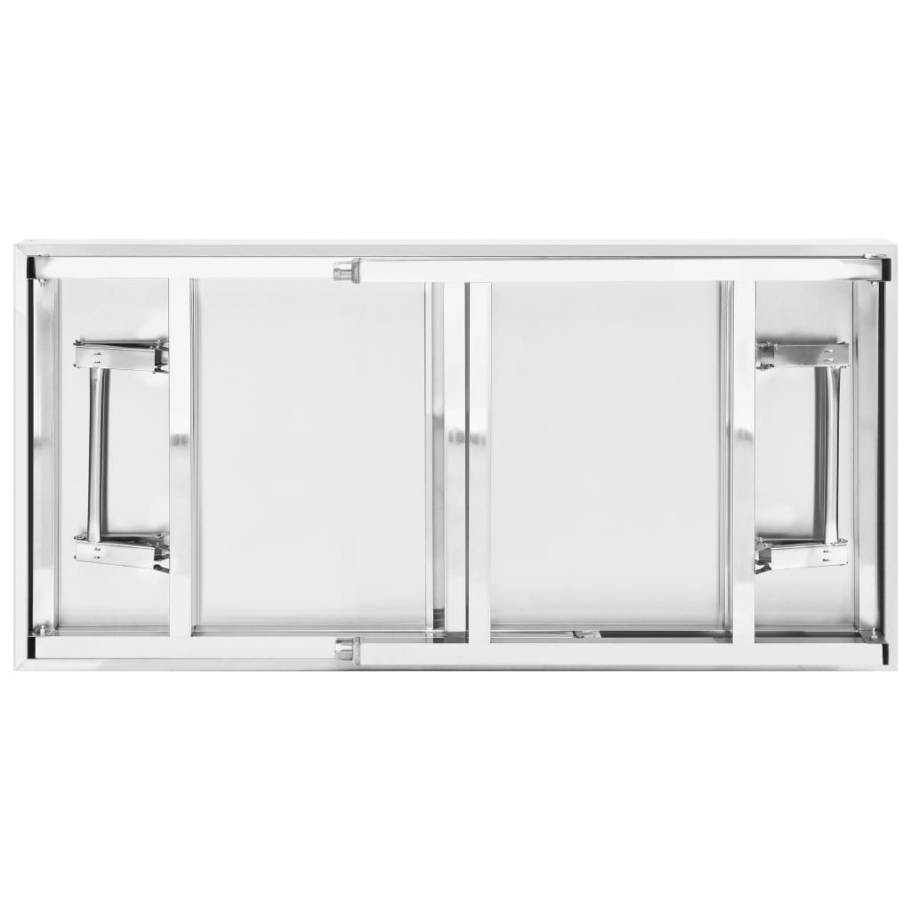 køkkenbord med tophylde 120x60x145 cm rustfrit stål