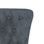 stol med høj ryg knapdesign velour mørkegrå