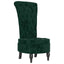stol med høj ryg knapdesign velour mørkegrøn
