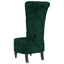 stol med høj ryg knapdesign velour mørkegrøn