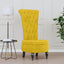 stol med høj ryg knapdesign velour gul