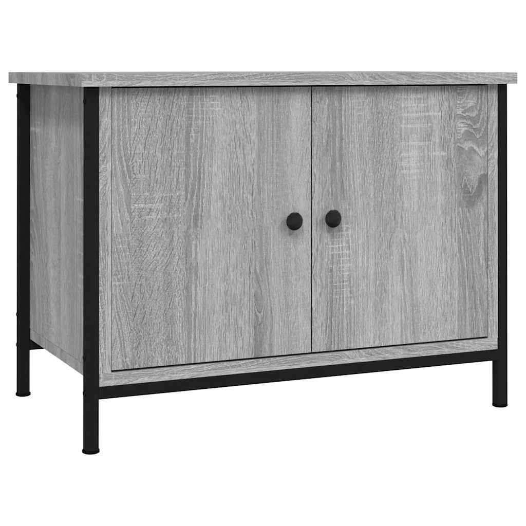 tv-bord med låger 60x35x45 cm konstrueret træ grå sonoma-eg