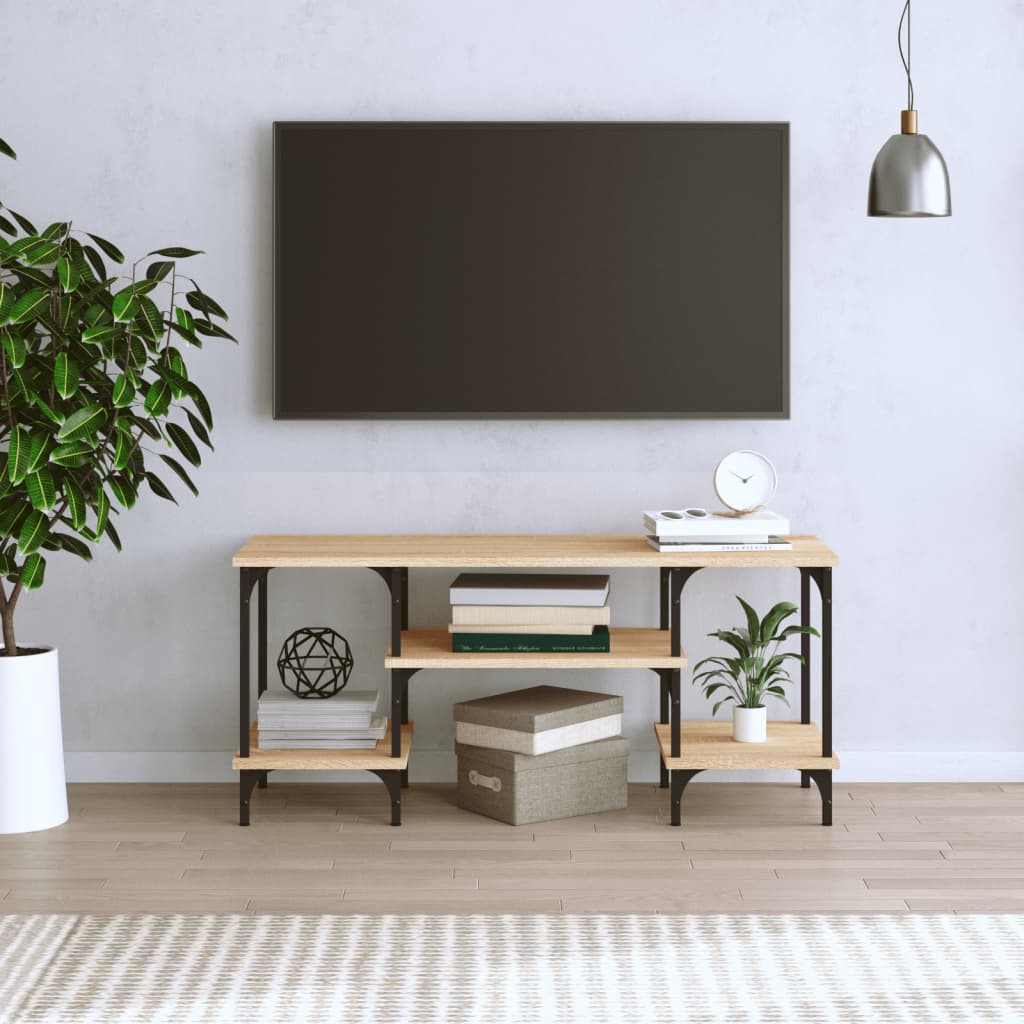 tv-bord 102x35x45,5 cm konstrueret træ sonoma-eg