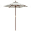 haveparasol med træstang 196x231 cm sandfarvet