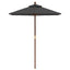 haveparasol med træstang 196x231 cm antracitgrå