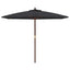 haveparasol med træstang 299x240 cm sort