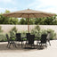 haveparasol med træstang 400x273 cm gråbrun