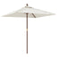 haveparasol med træstang 198x198x231 cm sandfarvet