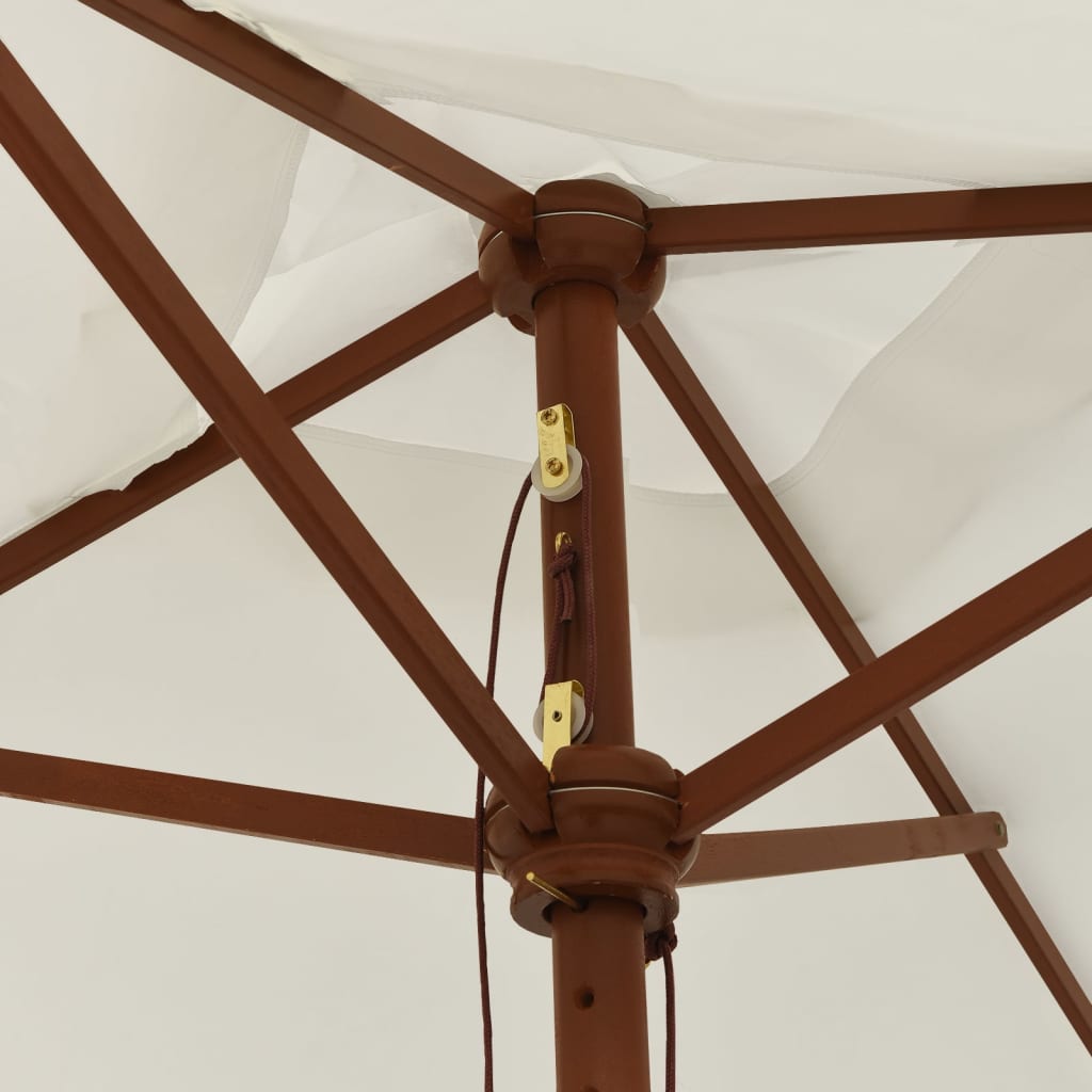haveparasol med træstang 198x198x231 cm sandfarvet