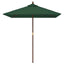 haveparasol med træstang 198x198x231 cm grøn