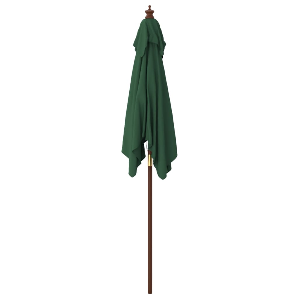 haveparasol med træstang 198x198x231 cm grøn