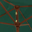 haveparasol med træstang 198x198x231 cm grøn