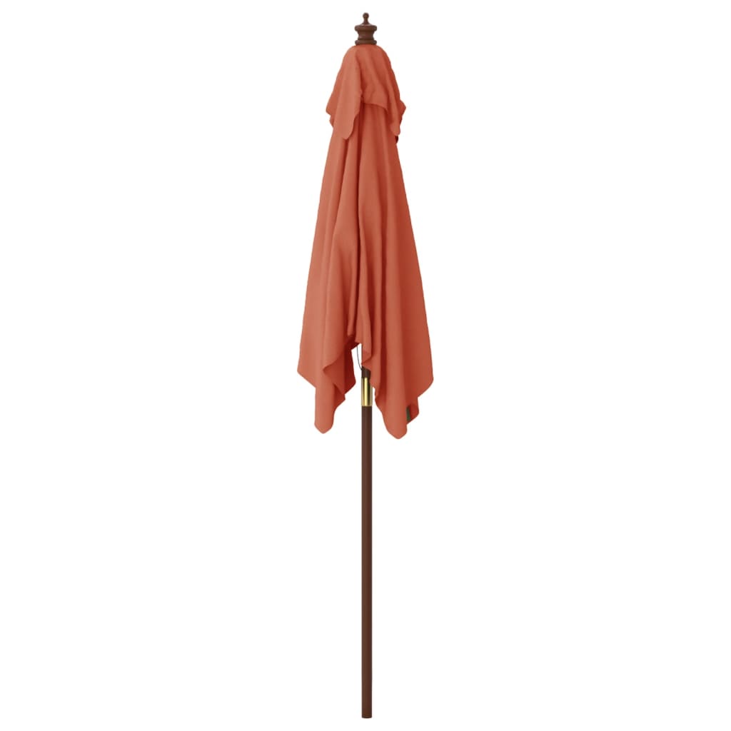 haveparasol med træstang 198x198x231 cm terrakotta