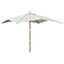 haveparasol med træstang 300x300x273 cm sandfarvet