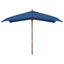 haveparasol med træstang 300x300x273 cm azurblå