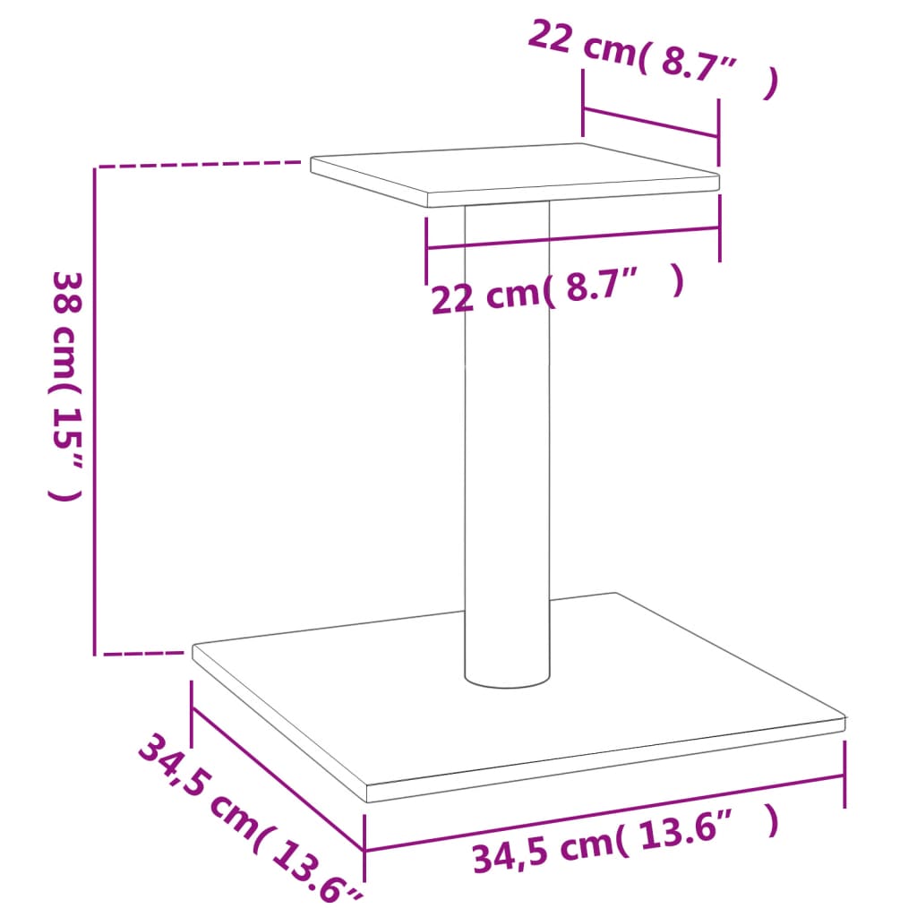 kradsetræ med platform 38 cm cremefarvet