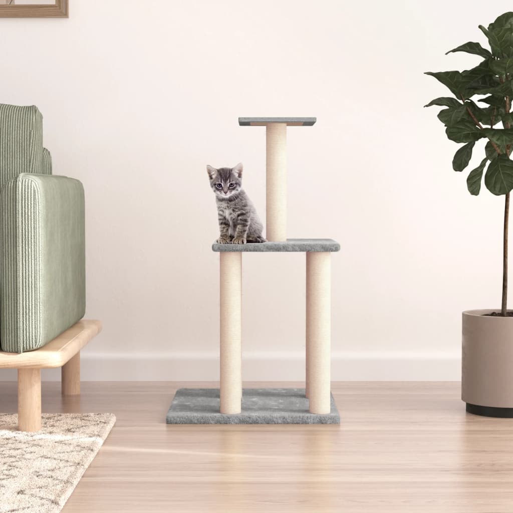 kradsetræ med sisalkradsestolper 85,5 cm lysegrå