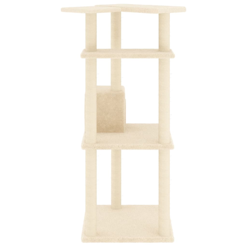kradsetræ med sisalstolper 123 cm cremefarvet