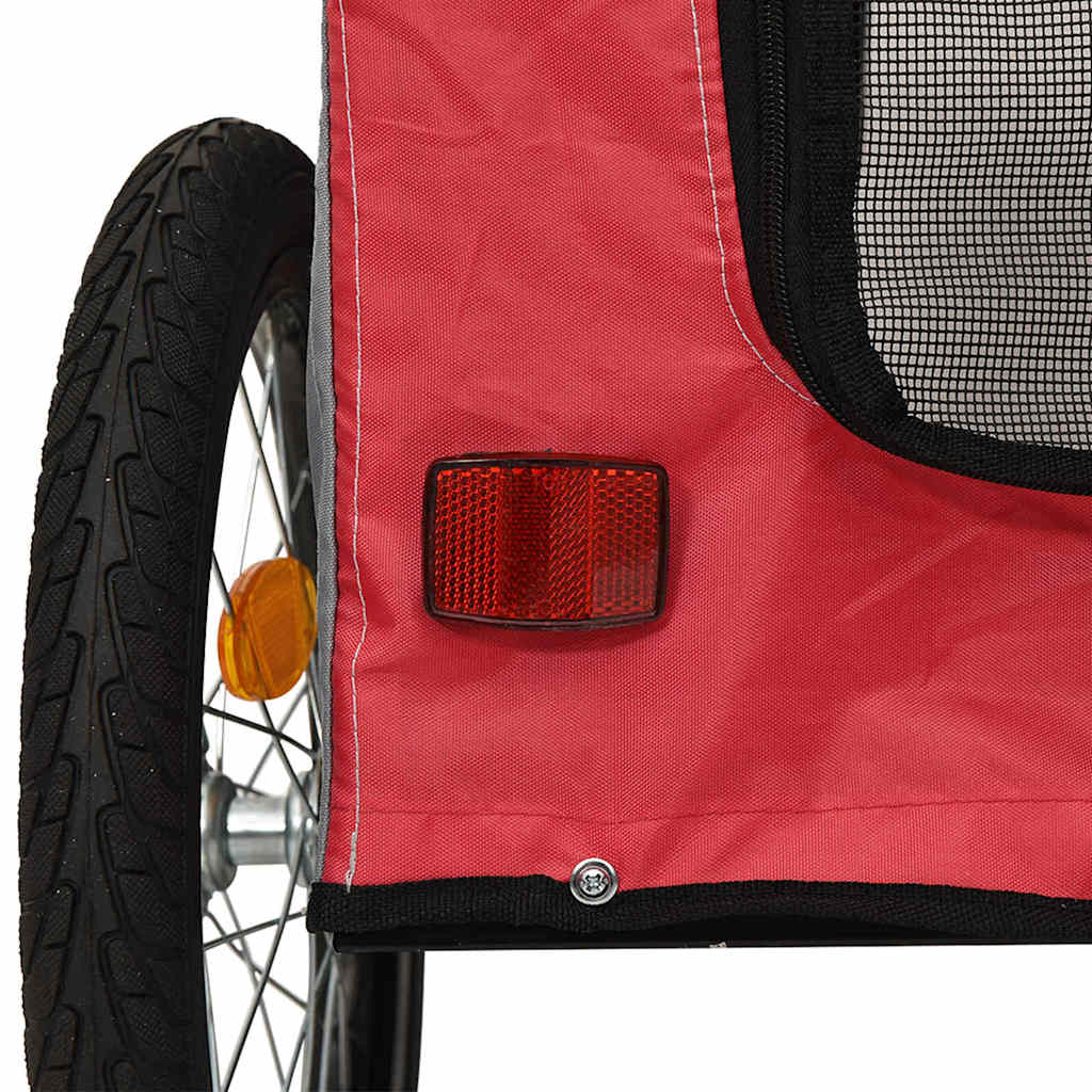 Cykelanhænger til kæledyr Rød og grå 125 x 53 x 54 cm
