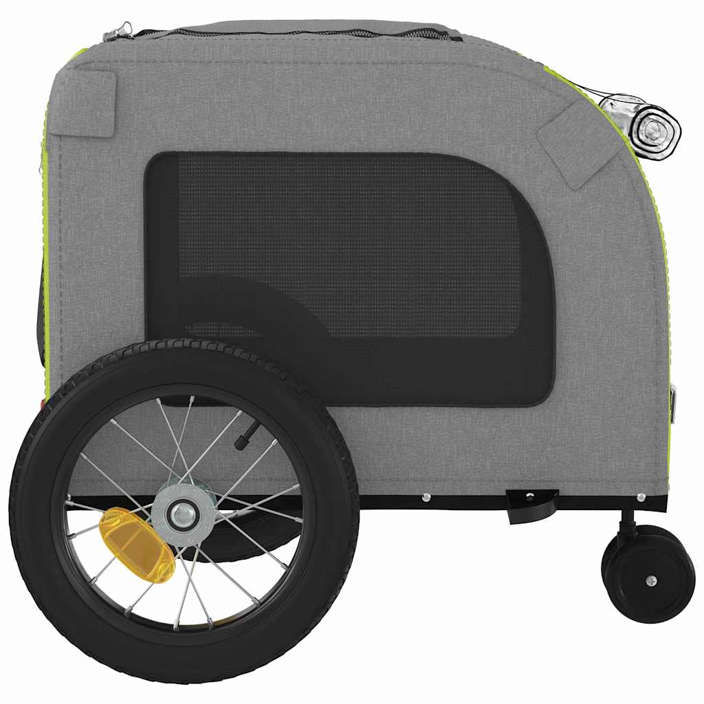 Cykelanhænger til kæledyr Grøn og grå 125 x 53 x 54 cm