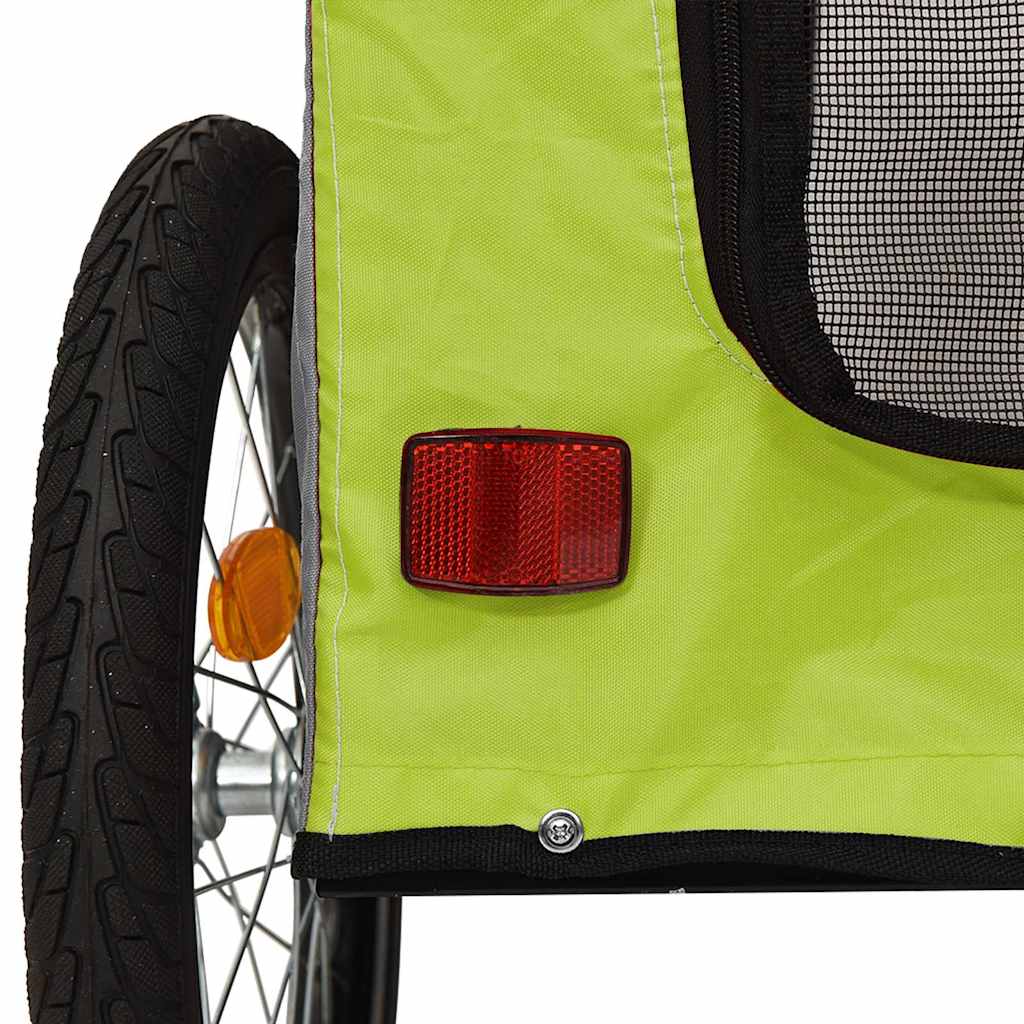 Cykelanhænger til kæledyr Grøn og grå 125 x 53 x 54 cm