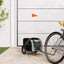 hundetrailer til cykel oxfordstof og jern grå og sort