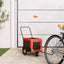 hundetrailer til cykel oxfordstof og jern orange og sort