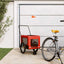 hundetrailer til cykel oxfordstof og jern orange og sort