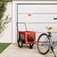 hundetrailer til cykel oxfordstof og jern orange og sort