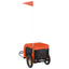 hundetrailer til cykel oxfordstof og jern orange og sort