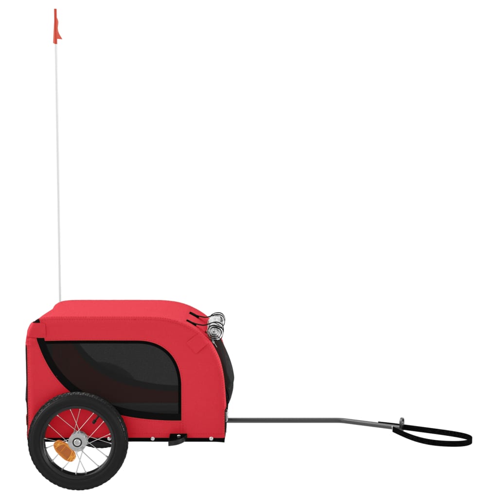hundetrailer til cykel oxfordstof og jern rød og sort
