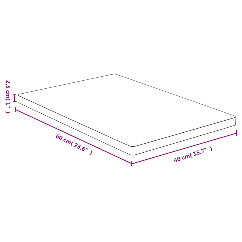 bordplade 40x60x2,5 cm bambus