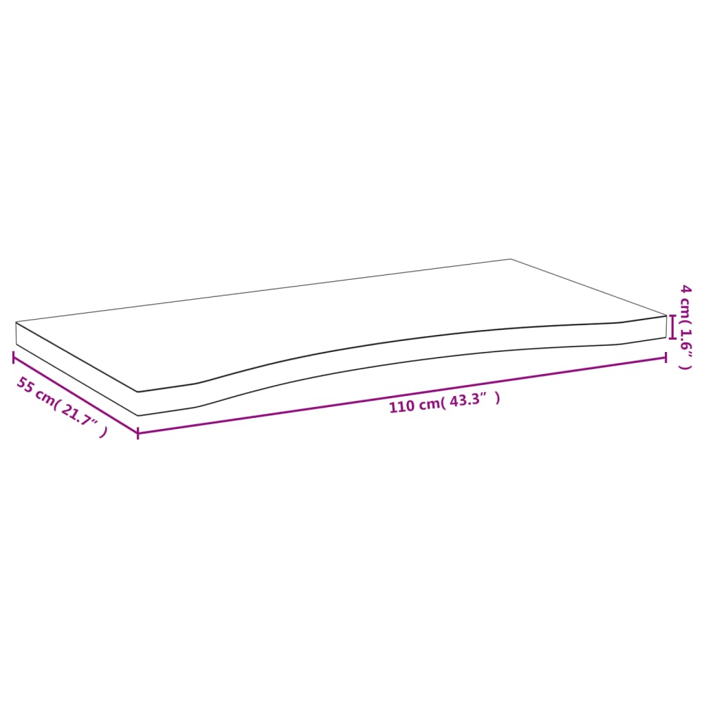 bordplade til skrivebord 110x55x4 cm bambus