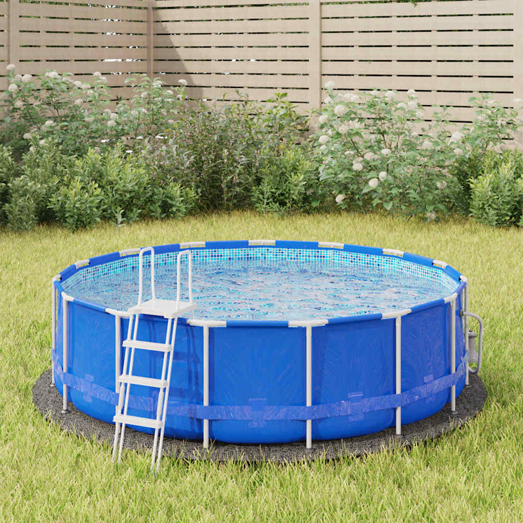 poolunderlag Ø244 cm polyester-geotekstil lysegrå billede