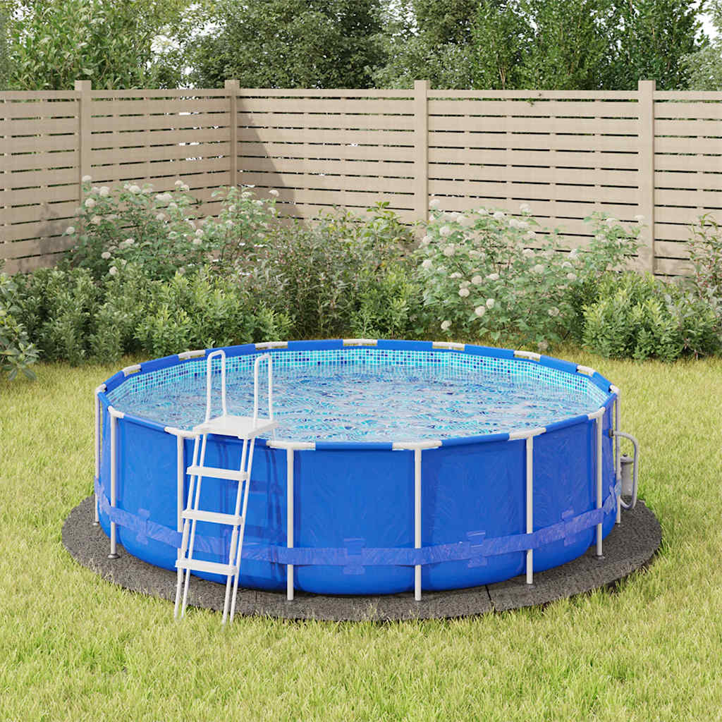 poolunderlag Ø366 cm polyester-geotekstil lysegrå billede