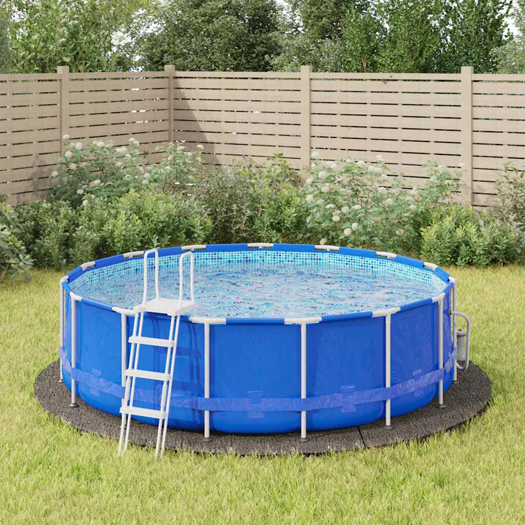 poolunderlag Ø396 cm polyester-geotekstil lysegrå billede