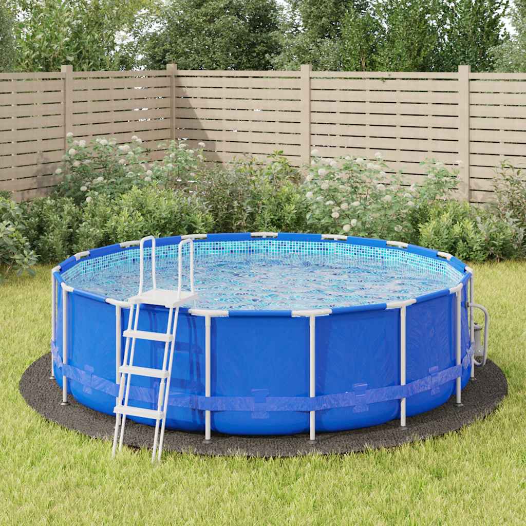 poolunderlag Ø428 cm polyester-geotekstil lysegrå billede
