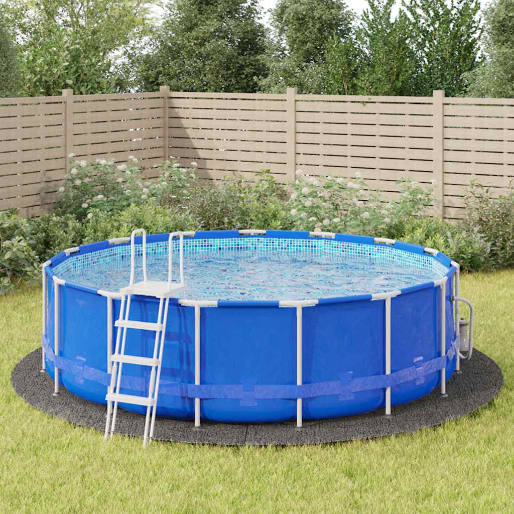 poolunderlag Ø500 cm polyester-geotekstil lysegrå billede