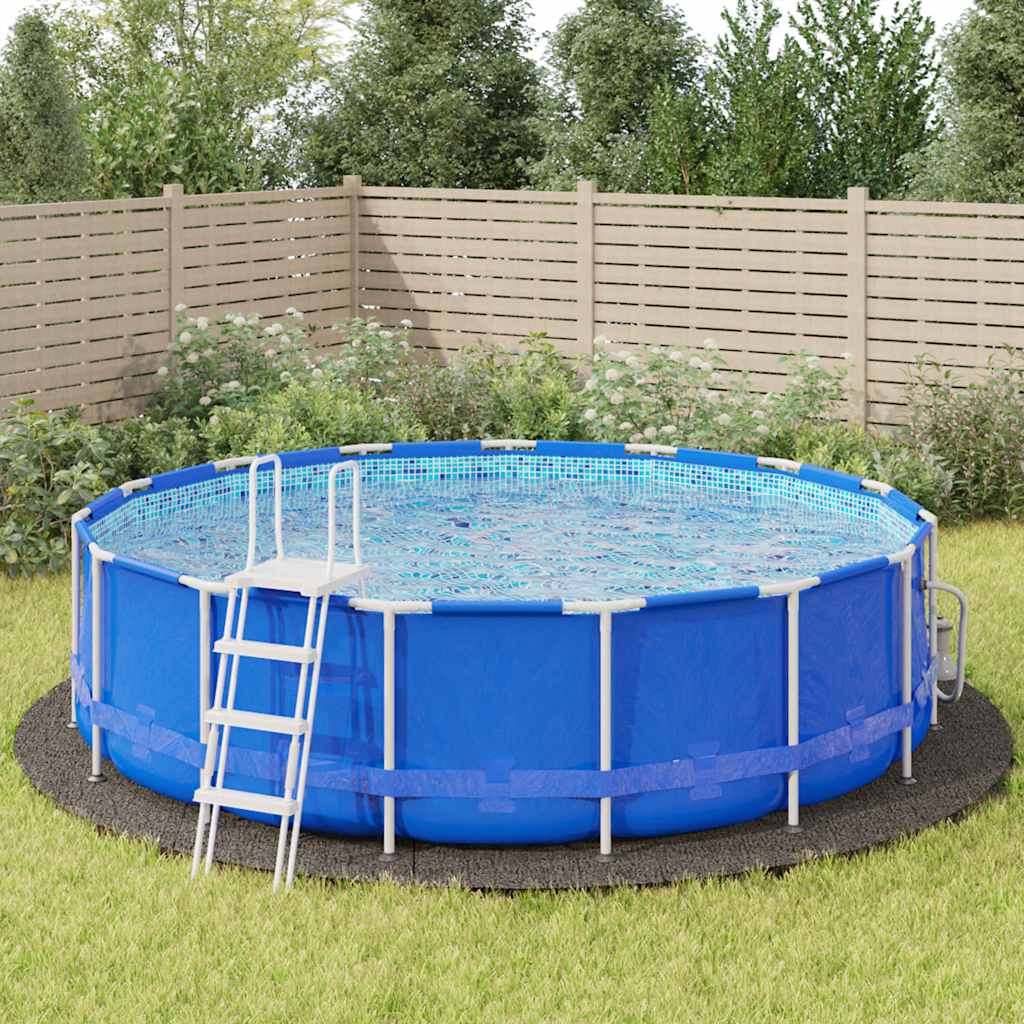 poolunderlag Ø550 cm polyester-geotekstil lysegrå billede